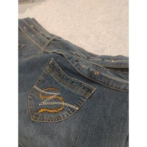 Apollo Jeans Womens 23/24 Blue Denim Bootcut Stretch Ramie Cotton Plus Size Y2K